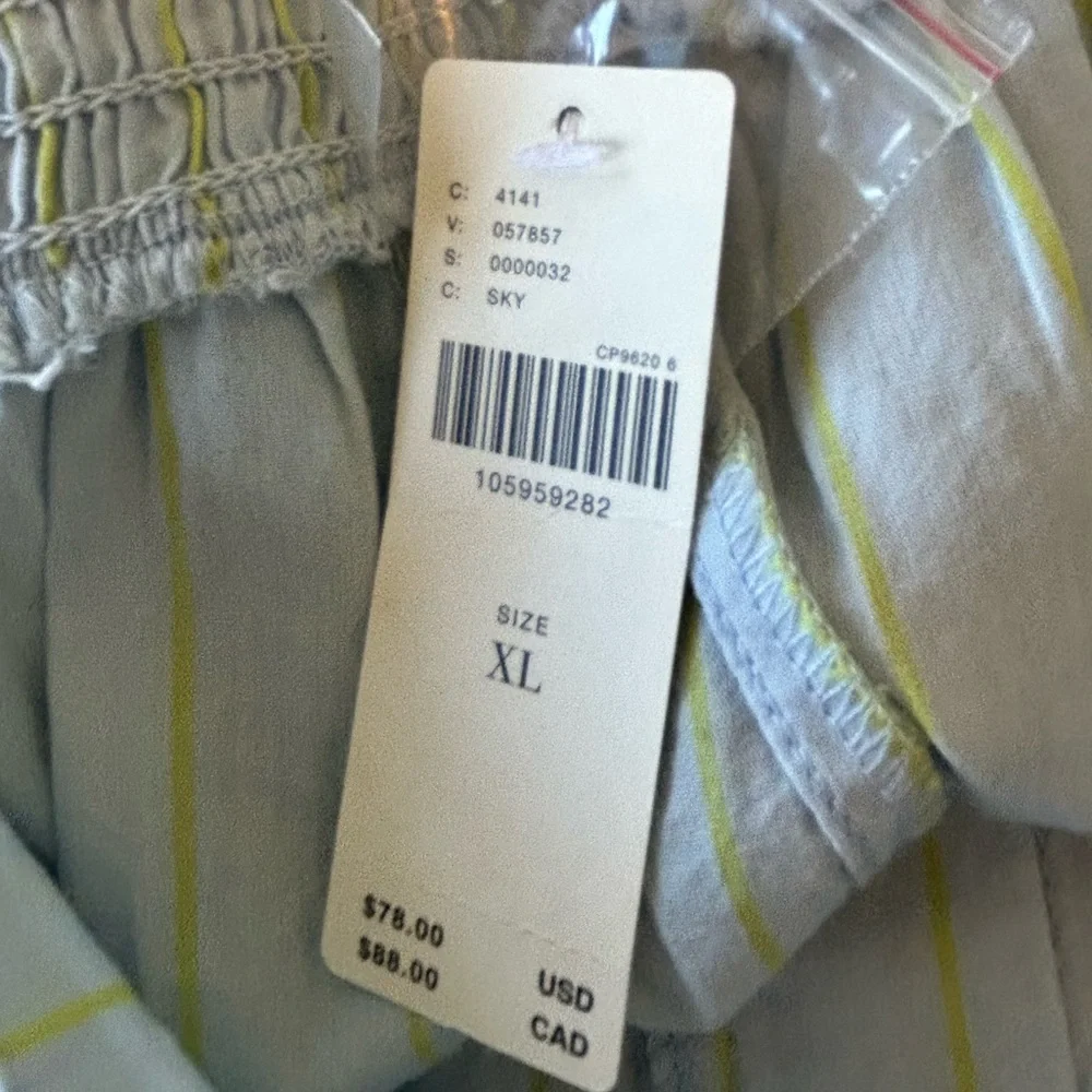 NWT Anthropology LyreBird Cotton French Boxer Wide Leg Culottes Sz XL  Stripe